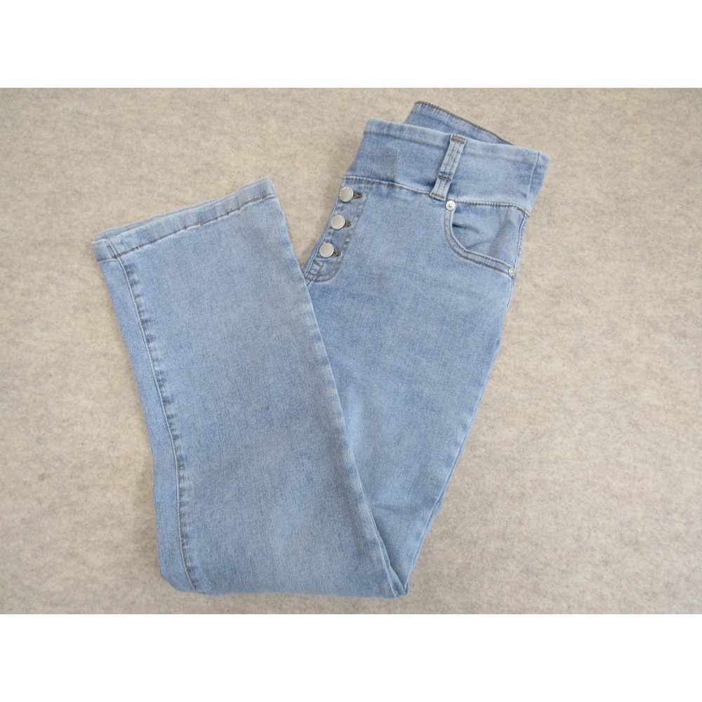 DG2 Diane Gilman New Classic Stretch Jeans Light Wash‎ Button Fly Petite 10P